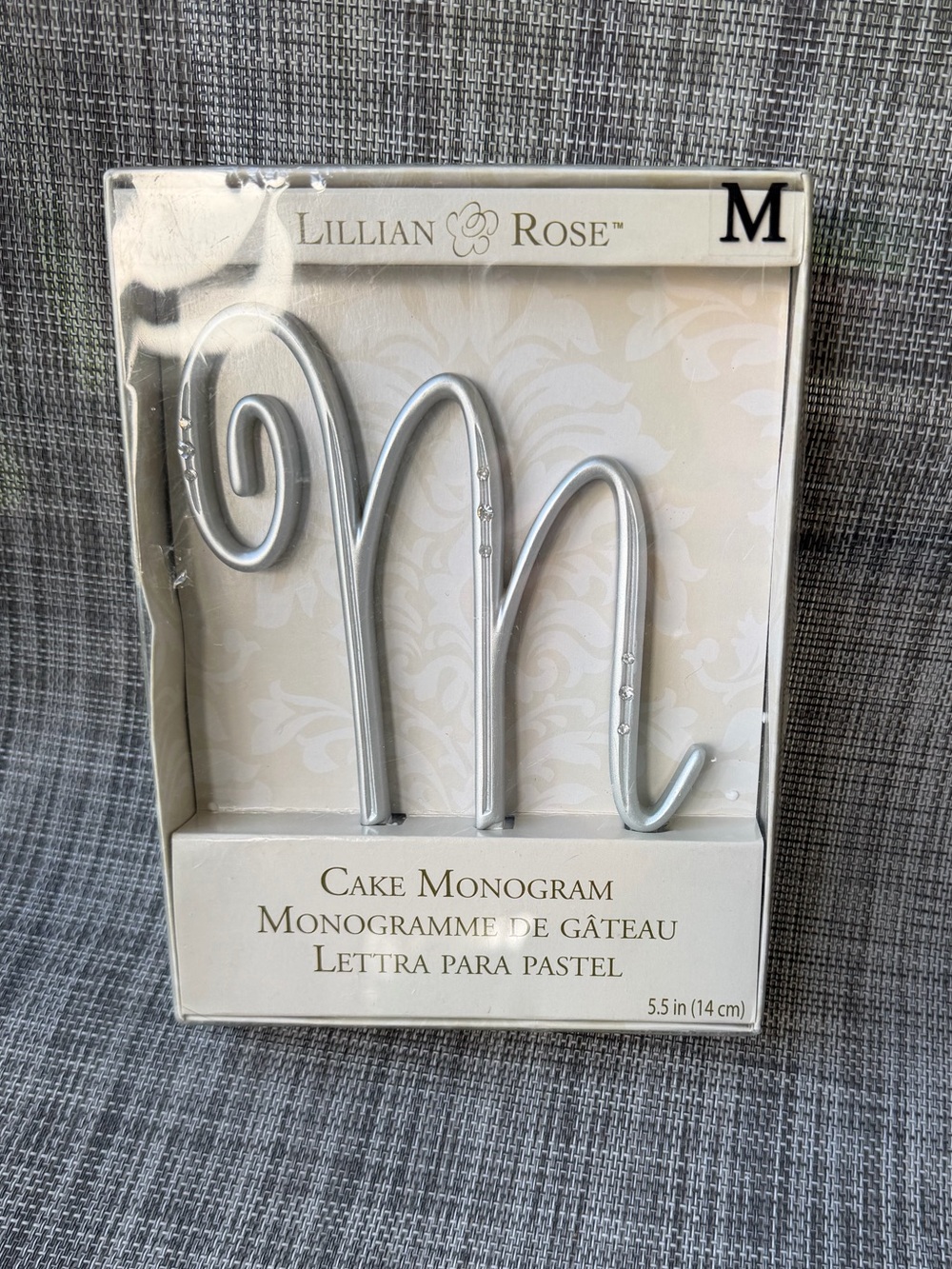 Lillian Rose Silver 'M' Cake Monogram